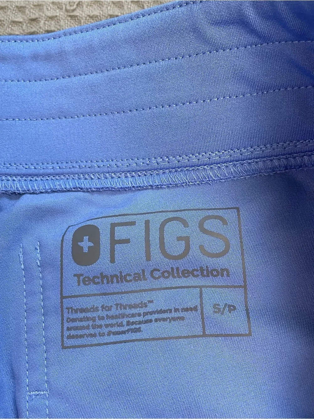 Figs Zamora Jogger Scrub Pants Small Petite SP Women’s Ceil Blue Stretch